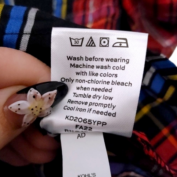 Draper James Red Plaid Smocked Peplum Poof Sleeve Top Womens Size Extra Large XL - Picture 6 of 9